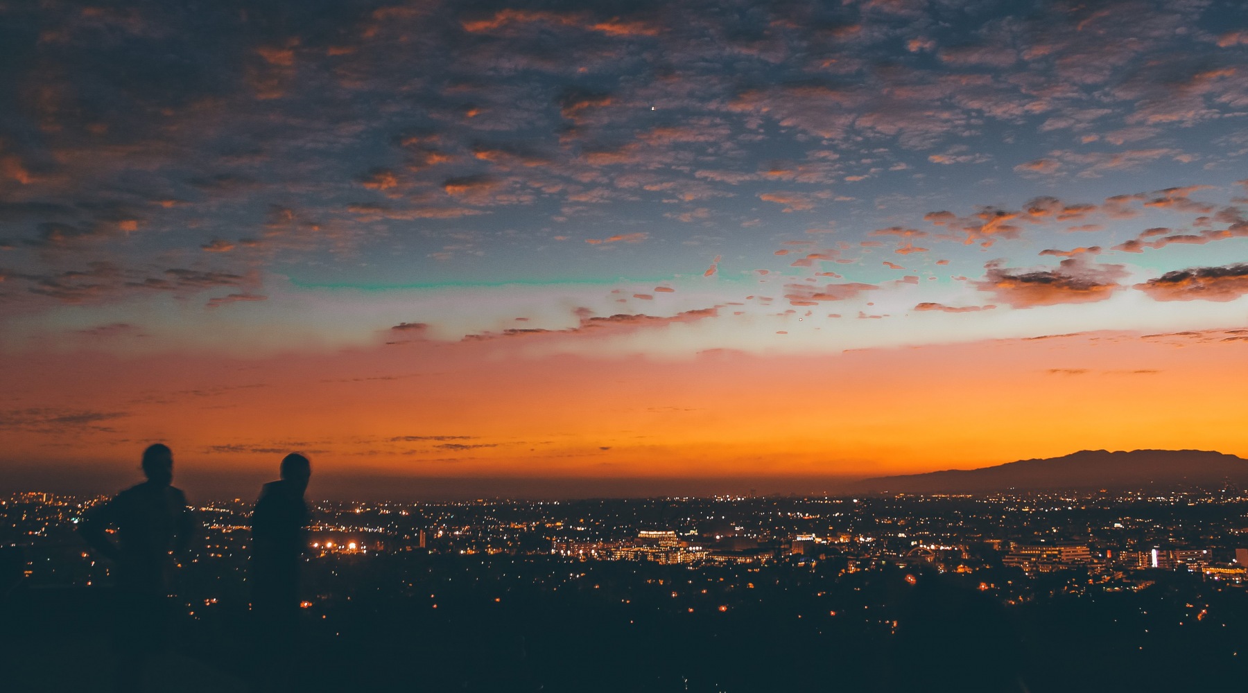 View of a city at night